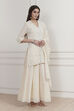 Ecru Cotton Embroidered Straight Sharara Suit Set image number 5