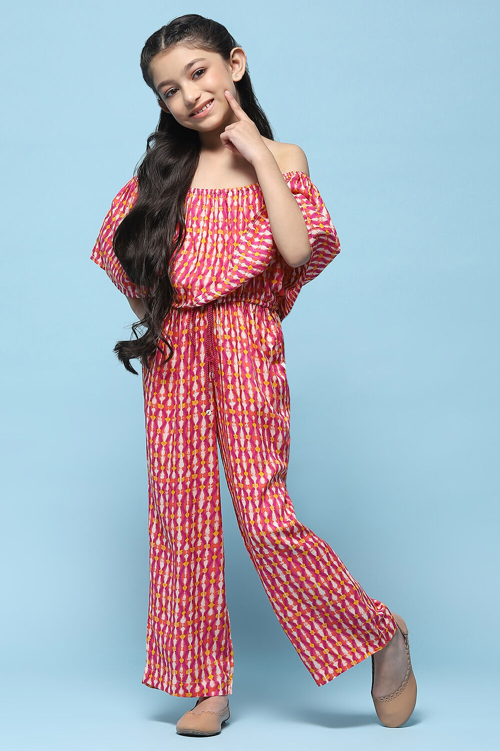 Pink Printed Rayon Jumpsuit image number 0