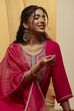 Fuschia Viscose Rayon Straight Suit Set image number 1