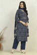 Red Cotton Printed Embroidered Unstitched Suit Set image number 6