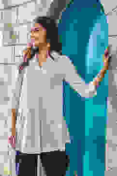 White Cotton Straight Shirt image number 2