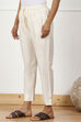 Dark Red Poly Viscose Slim Yarndyed Pants image number 2