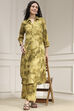 Green Printed Kurta Pants Co-ord Set image number 0