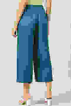 Teal Straight Palazzo image number 3