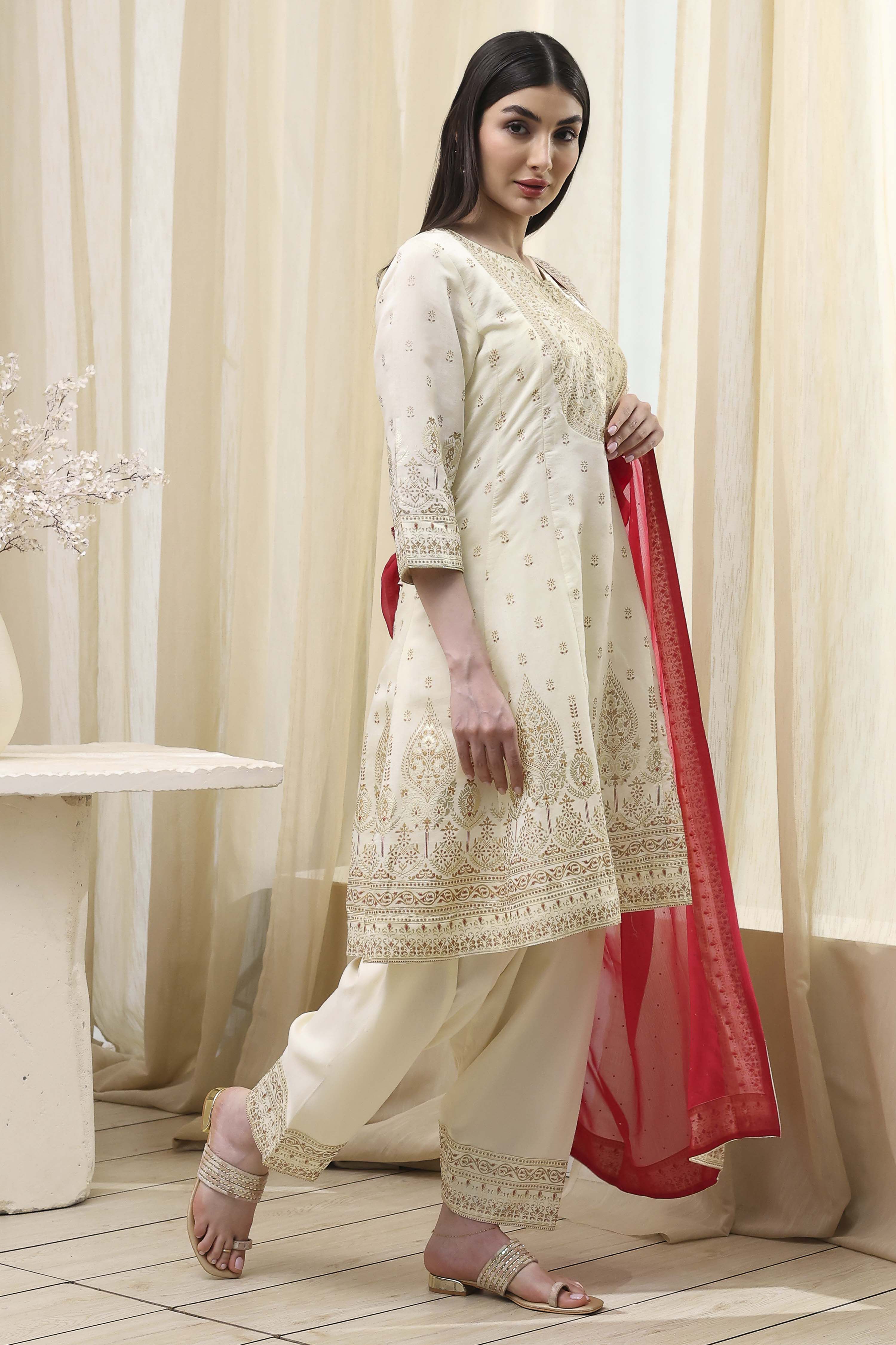 Sap Green Poly Viscose Straight Kurta Salwar Pant Suit Set image number 5