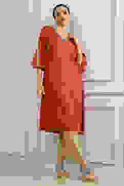 Orange Embroidered Straight Kurta image number 0