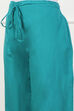 Blue Jacquard Solid Straight Palazzo Pants image number 1