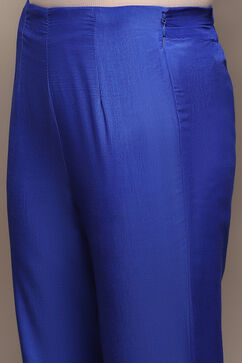 Blue Cotton Straight Kurta Slim Pant Suit Set image number 2