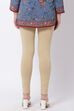 Off White Cotton Lycra Leggings image number 5