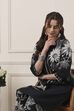 Blue Cotton Floral Printed Straight Suit Set image number 7