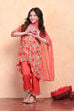 Coral Floral Asymmetric Suit Set image number 0