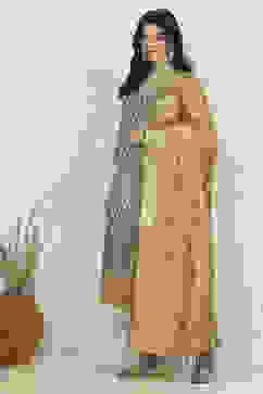 Grey Art Silk Woven Unstitched Suit Set image number 4