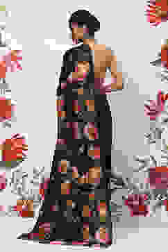 Rohit Bal Black Cotton Blend Saree image number 4