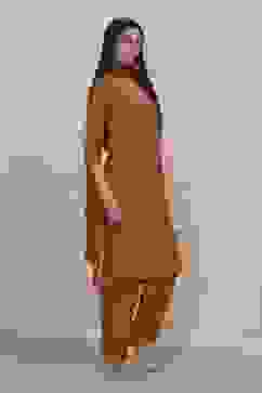 Orange Modal Straight Suit Set image number 5