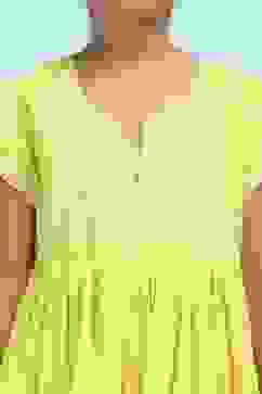 Green Cotton Embroidered Anarkali Suit Set image number 1