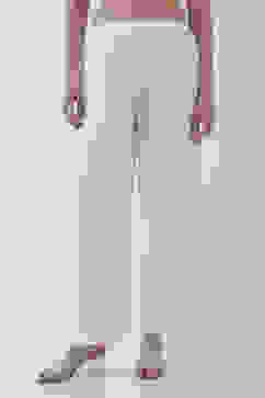 White Solid Straight Palazzos image number 4