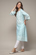 Blue Viscose Straight Printed Kurta image number 0