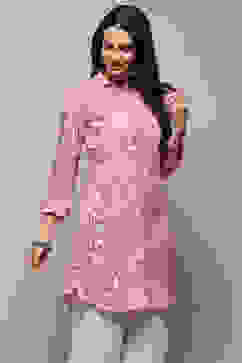 Lilac Rayon Straight Kurta image number 4