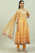 Yellow Straight Kurta Churidar Suit Set image number 6
