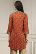 Rust Viscose Rayon Relaxed Printed Shirt image number 3