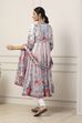 White Cotton Floral Printed Kalidar Suit Set image number 4