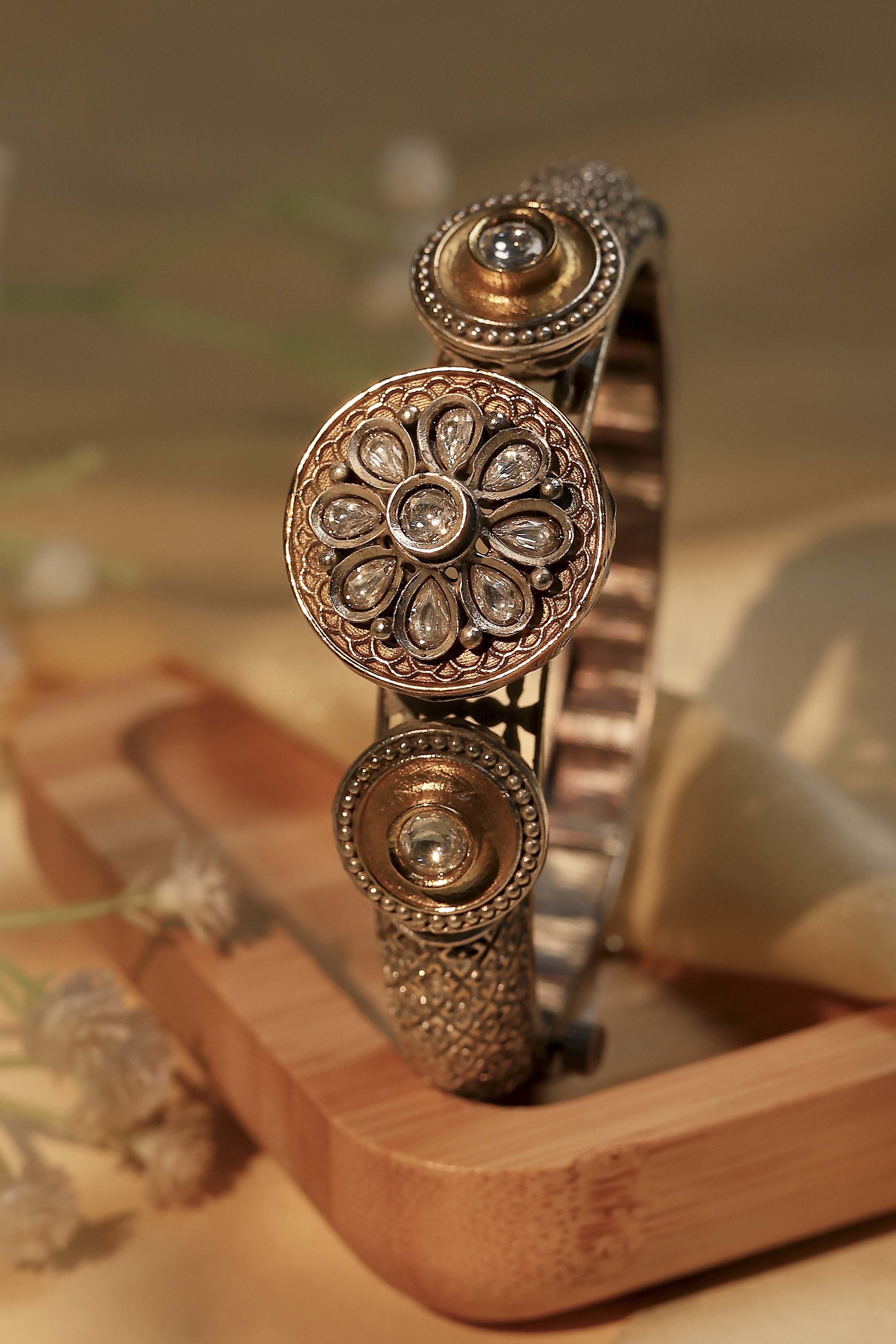 Oxidised Gold Bangle image number 0