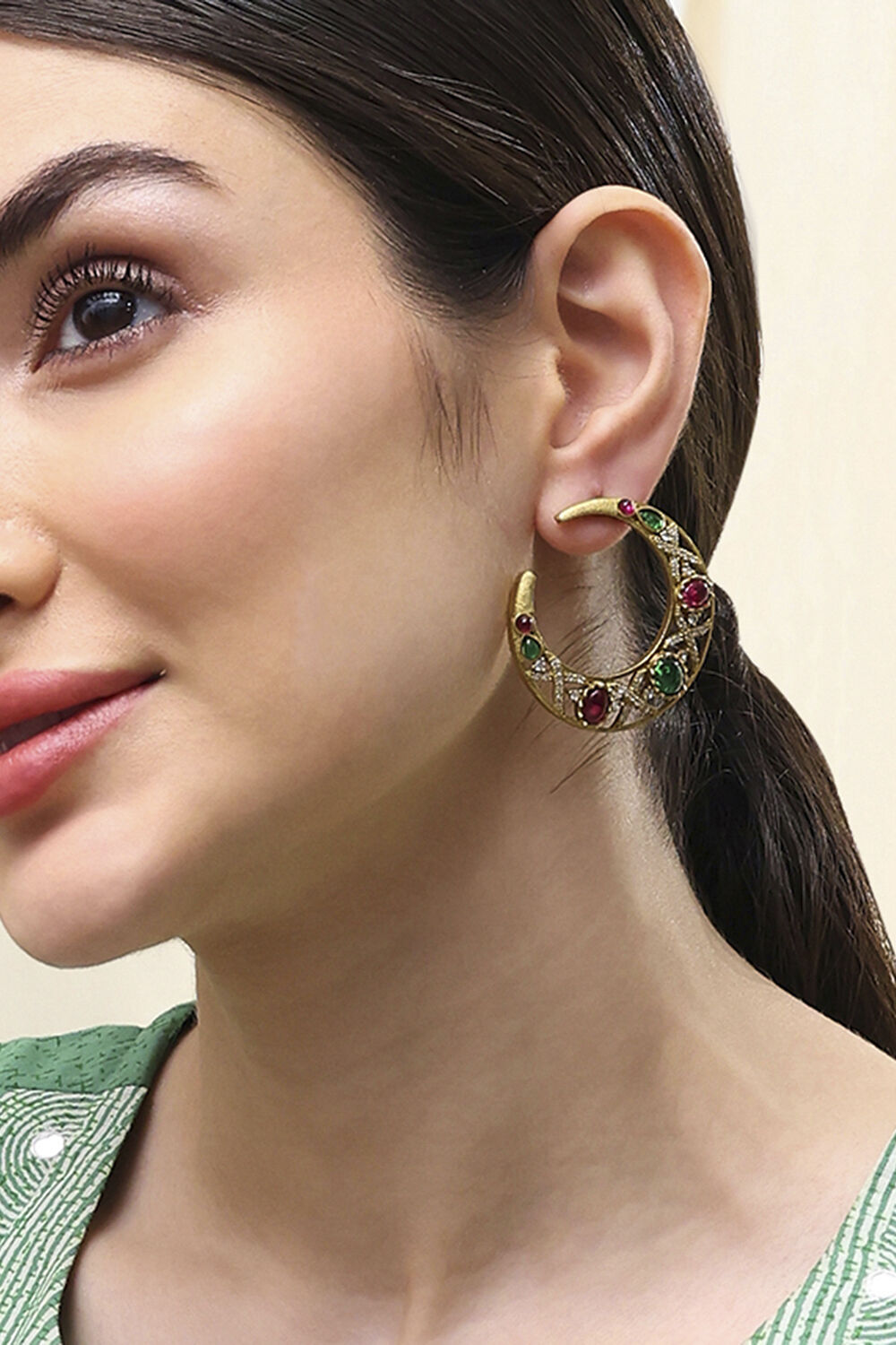 Pink Green Alloy Studs image number 1