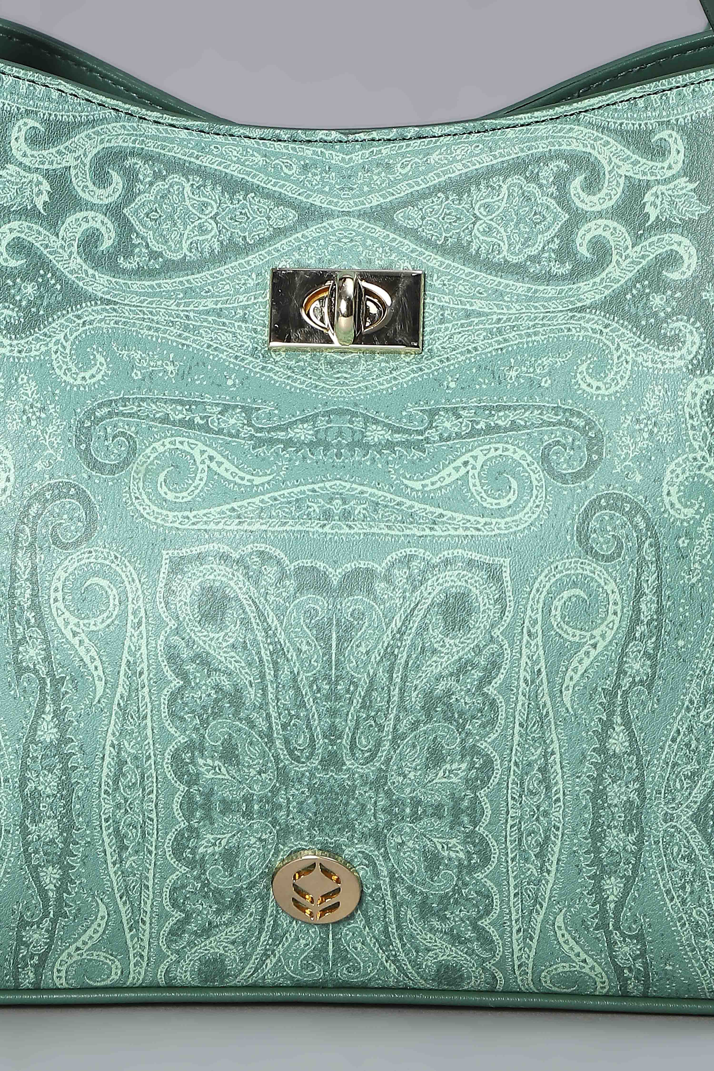 Green PU Tote Bag image number 6