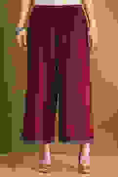 Red Polyester Straight Palazzo Pants image number 5