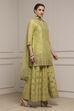 Green Cotton Printed Sharara Suit Set image number 5