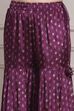 Purple Viscose Rayon Printed Peplum Fusion Set image number 2