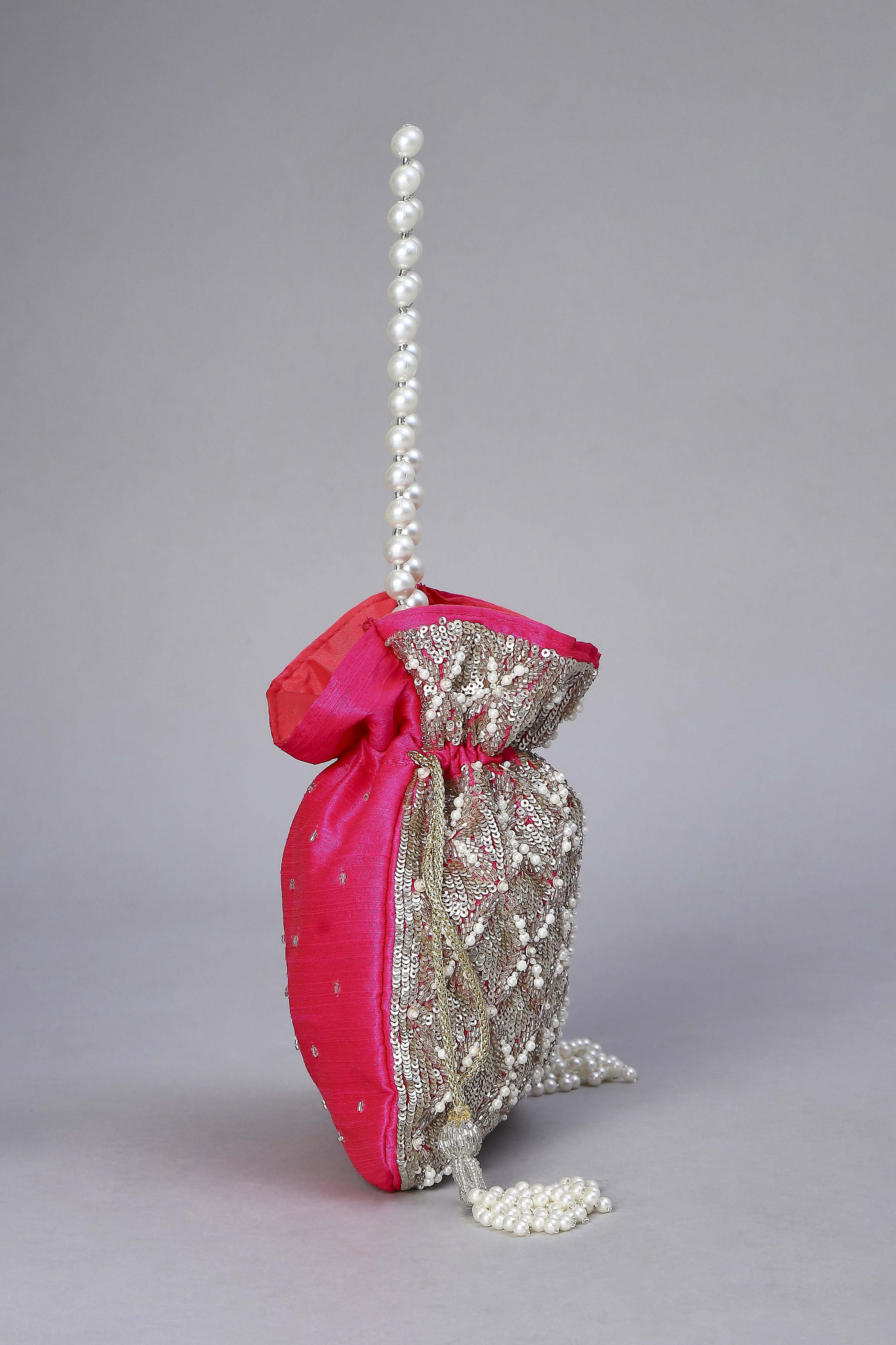 Fuchsia Fabric Potli Bag image number 4