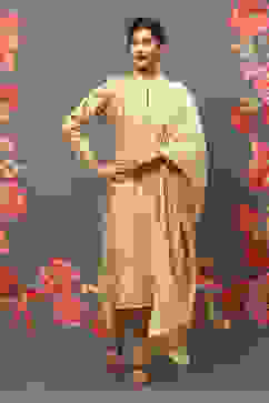 Rohit Bal Beige Cotton Blend Straight Kurta Suit Set image number 7