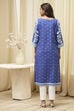 Indigo Cotton Straight Kurta image number 3