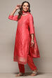 Green Cotton Blend Unstitched Suit Set image number 5