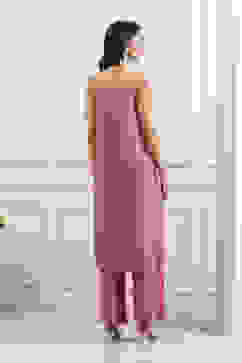 Pink Cotton Straight Suit Set image number 3