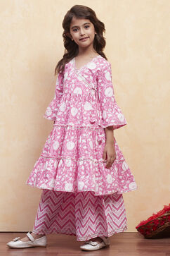 Pink Cotton Garara Set image number 3