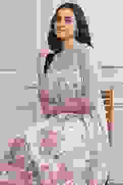 Green Art Silk Flared Kurta image number 0