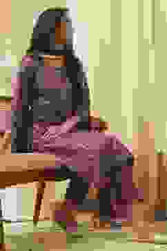 Purple Art Silk Straight Kurta Slim Pant Suit Set image number 8