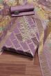 Olive Organza Unstitched Suit Set image number 0