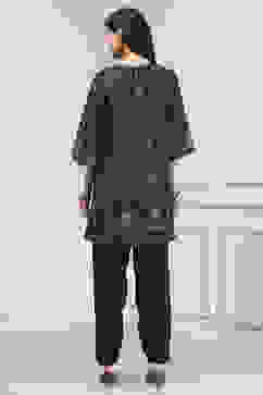 Brown Printed Straight Suit Set image number 4