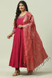Teal Poly Viscose Anarkali Kurta Churidar Suit Set image number 5