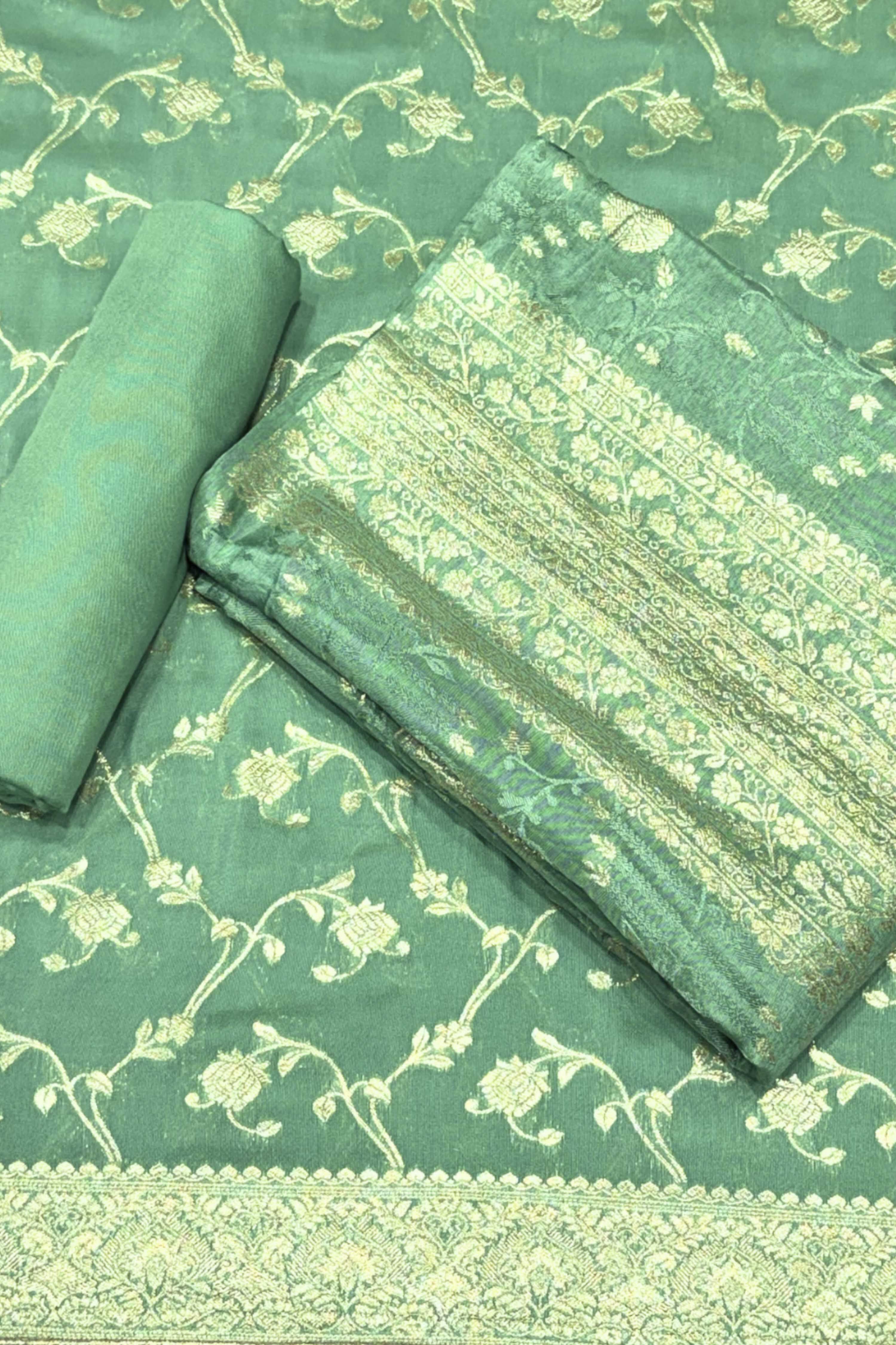 Lavender Jacquard Traditional Weaving Unstitched Suit Set image number 0