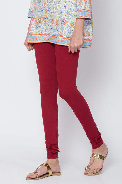 Fuschia Cotton Blend Solid Churidar image number 0