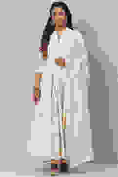 Off White Flared Kurta Skirt Kurta Skirt Suit Set image number 0