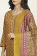Blue Cotton Unstitched Suit Set image number 2