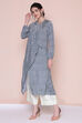 Blue Viscose A-line Tunic Pants Set image number 4