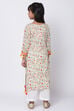 White Cotton A-Line Straight Kurta Palazzo Suit Set image number 4