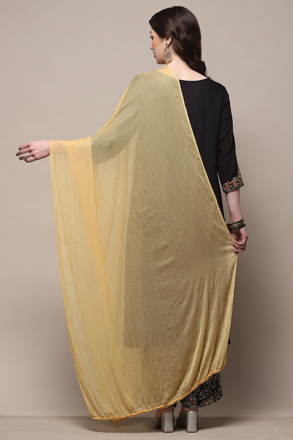 Rust Poly Chiffon Dupatta image number 2
