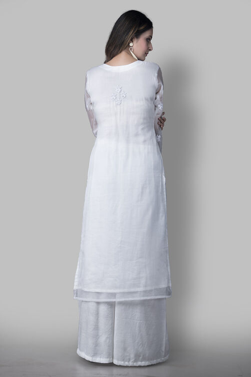 White Organza Easy Stitch Suit Set image number 6